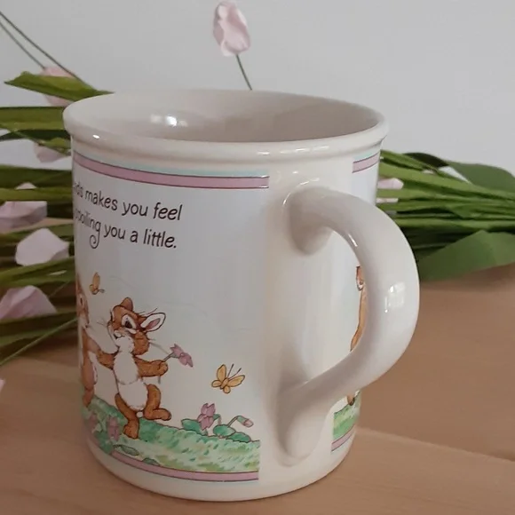 Hallmark Mug Mates 1986 FRIENDS Spring Bunnies Animals Cup Mug 8 oz - Picture 2 of 8